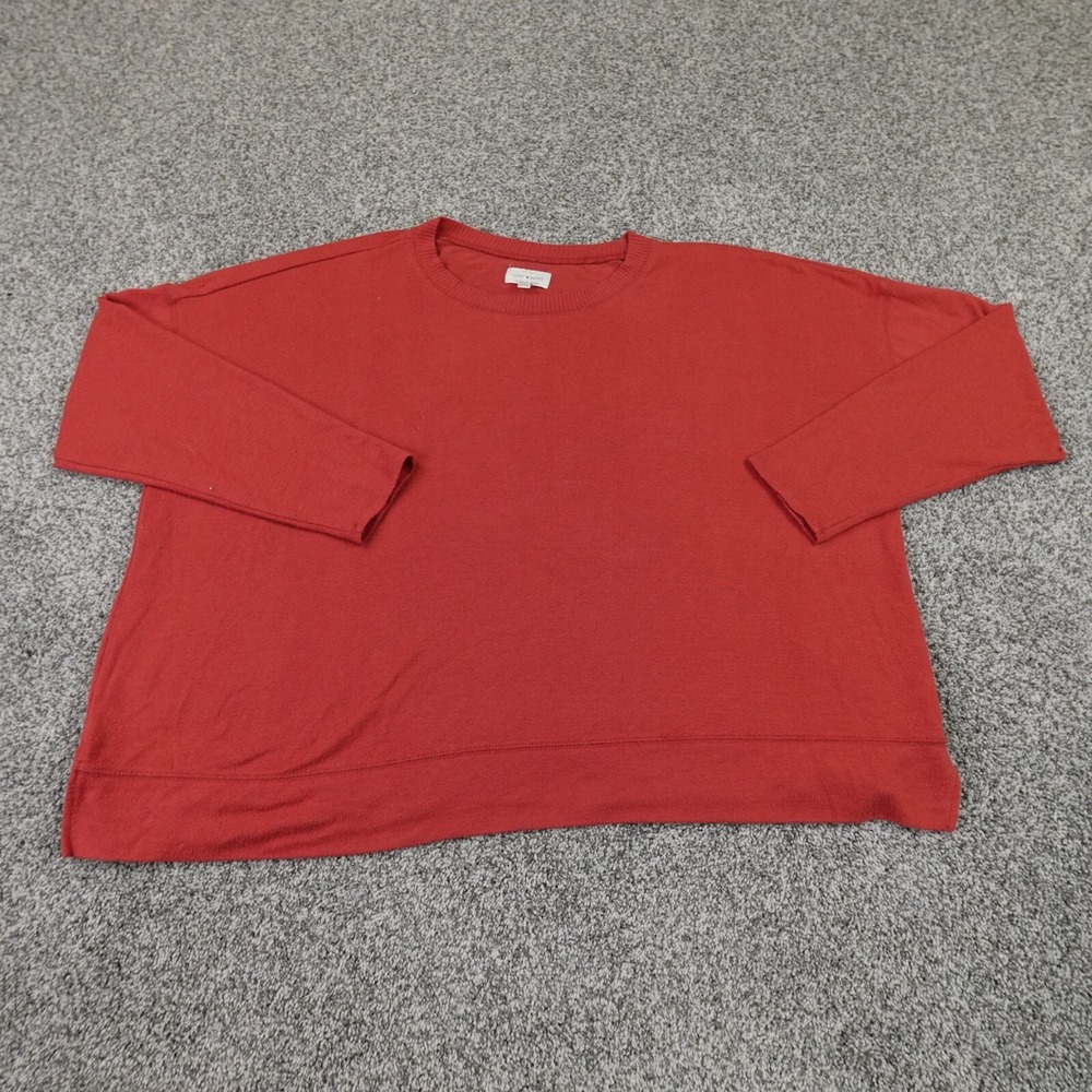 Lucky Brand Sweater Womens XXL 2XL Red Pullover Crewneck Sweatshirt Soft Preppy